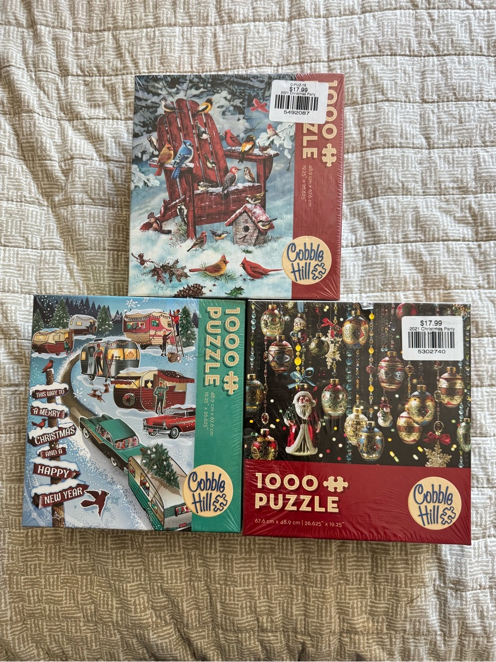 Collection of Cobble Hill Holiday Puzzles- 1000-Piece NWT Jigsaw Collection